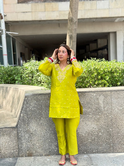Lime Tadka Coord Set