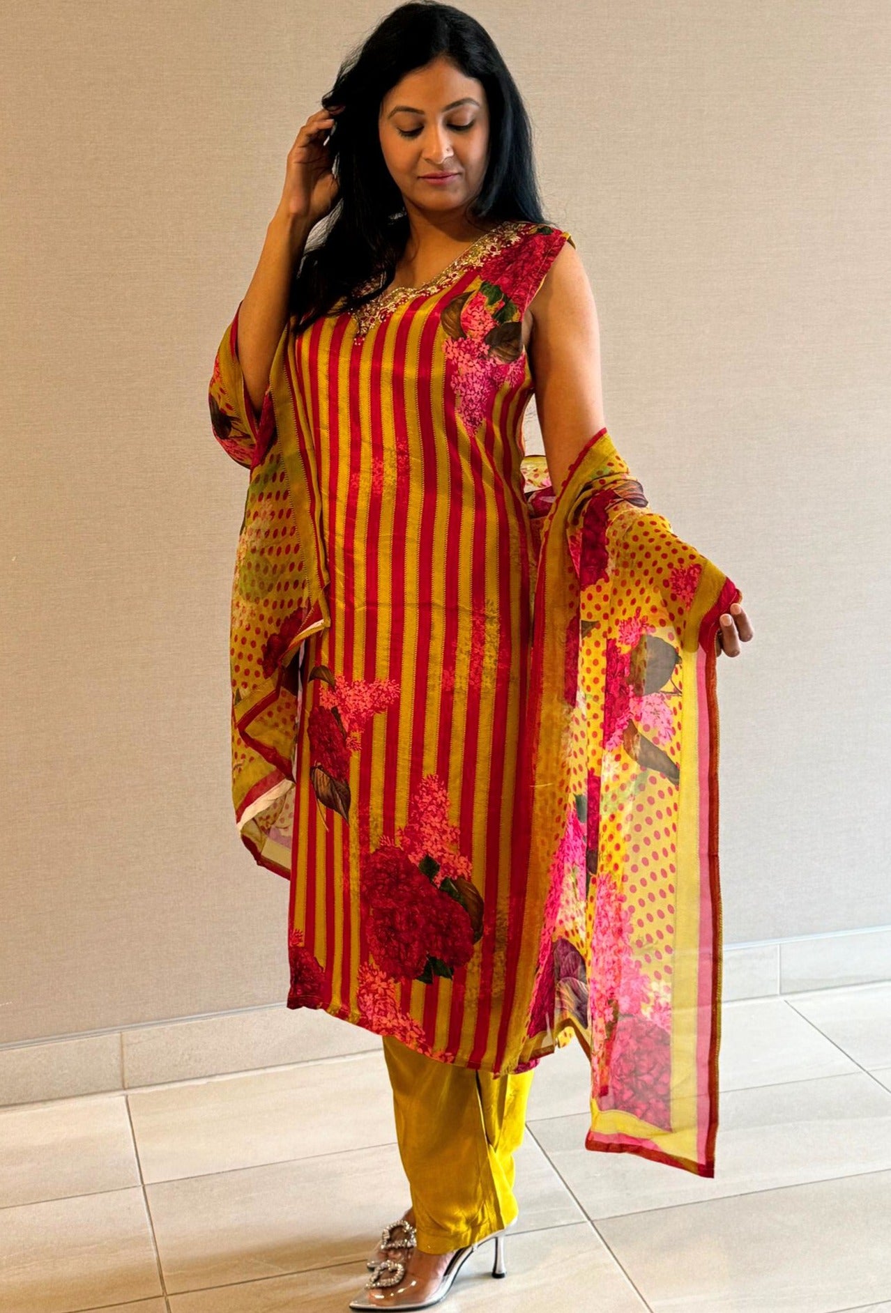 Gulnaar Sunshine Striped Suit